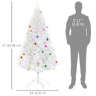 HOMCOM - Arbre de Noël artificiel de 6ft décoration de vacances de Noël - Blanc-Cet arbre artificiel est presque indiscernable d'un véritable épicéa 