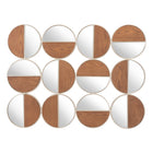Zuo Cycle Round Mirror - Gold/Walnut-Dimensions: 1.0" L x 27.0" W x 36.0" H