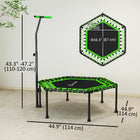 Soozier 45" Rebounder Trampoline for Adults with 3-Level Adjustable Handle-High-elastic bungee cords provide a smooth, quiet, and joint-friendly bounce 