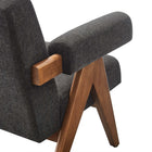 Modway Lyra Fabric Armchair - Dark Grey Fabric-8