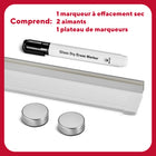 TRU RED - Tableau blanc magnétique incurvé ergonomique en verre à effacement sec - 48 po x 36 po-Comprend 1 marqueur à effacement sec, 2 aimants et 1 plateau de marqueurs.