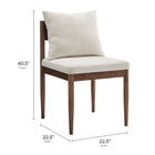Modway Remington Wood Dining Side Chair - Salt-Removable Back Pillow with Slub Weave Fabric