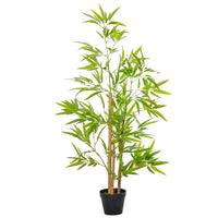 Outsunny 4' Artificial Bamboo Tree in Nursery Pot - Green-Suitable for home, offices, bedroom, hallway and more 