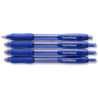 Paper Mate Profile Ballpoint Pens Retractable – 1.4mm – Blue – 4 Pack-Click advance keeps pens from staining purses or pockets