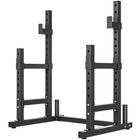 Soozier Adjustable Squat Rack - 660 lb Multi-Function Barbell Rack - Black-Dual barbell holders allow seamless switching between exercises for efficient workouts 