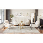 Zuo Chicago Accent Chair - Ivory-Dimensions: 33.5" L x 26.0" W x 32.3" H