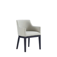 Manhattan Comfort - Fauteuil de salle à manger moderne Gansevoort 57 cm, revêtement en similicuir, gris pierre-Chaise de salle à manger moderne pour salle à manger et usage de travail