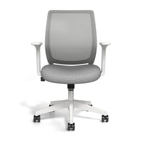 Staples Essentials Mesh Back Fabric Task Chair - Grey-Adjustable seat height, tilt tension, and tilt lock
