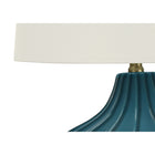 Monarch Specialties 24" H Transitional Table Lamp - Blue Ceramic / Ivory / Cream Shade-Only minor assembly is needed with illustrated instructions included and backed by 2 year limited warranty against manufacturer's defects for a high quality accent piece