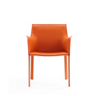 Manhattan Comfort - Lot de 2 fauteuils de salle à manger modernes Paris 21,65 po en similicuir corail-Piètement standard à 4 pieds