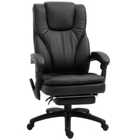 Vinsetto High Back Office Chair with Footrest and Adjustable Height - Black-2 in 1 functional, luxury office chair and electric massage recliner