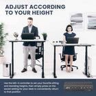 MotionGrey Electric Dual Motor Height Adjustable 165" W Sit-to-Stand Desk - Black Frame-7