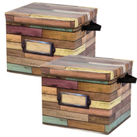 Teacher Created Resources - Boîte de rangement design en bois récupéré, paquet de 2-Excellent moyen de regrouper vos fournitures de classe en un seul endroit