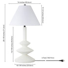 Hudson&Canal - Lampe triple gour Abilene de 71 cm de haut avec abat-jour en tissu - Blanc mat/blanc-Nettoyer avec un chiffon doux et sec, sans produits chimiques agressifs ni produits de nettoyage abrasifs
