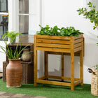 Outsunny Raised Garden Bed with Folding Side Table-Side-mounted foldable tabletop expands space & folds for easy storage
