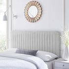Modway Milenna Channel Tufted Performance Velvet King/California King Headboard - Light Grey-Assembly Required