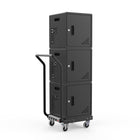 Luxor 30-Device Modular 3 Cabinet AC Charging Cart with Dolly-Each modular cabinet holds up to 10 laptops or tablets with up to 13” screens