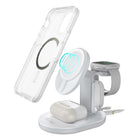 OtterBox 7.5 W 3-in-1 Charging Station with MagSafe - White-One-of-a-kind glow-in-the-dark ring illuminates mount for easy locating after lights out