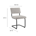 Modway Parity Boucle Dining Side Chairs - Black/Taupe - 2 Pack-Channel Tufted