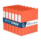 Davis Group Premium Economy Binder - D Ring - 1.5" - Orange - 6 Pack-3 Ring Binder