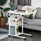 HOMCOM 31" Mobile Standing Desk - White-It can be a bedside table, sofa side table, mini bar cart, mobile garden etc. 
