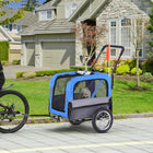 Aosom 2-in-1 Pet Bike Trailer and Stroller with 360 Swivel Wheels - Blue-A D-ring included for connecting safety (leash is not included) 