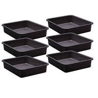 Teacher Created Resources Large Plastic Letter Tray - Black - 6 Pack-Perfect for collecting and holding ongoing group work, or keeping different subjects, days of the week, or student papers neatly organized.