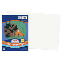 Prang Construction Paper - White - 12" x 18" - 50 Sheets-Heavyweight groundwood construction paper