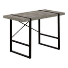 Monarch Specialties 7661 48" Computer Desk - Grey Concrete-Look/Black Metal-Industrial-inspired computer desk with a thick-panel desktop in a grey concrete-look finish