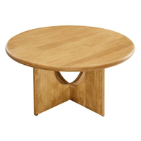 Modway Rivian Round 34" Coffee Table - Oak-Round Coffee Table