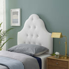 Modway Sovereign Diamond Tufted Performance Velvet Twin Headboard - White-Velvet Polyester Upholstery