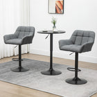 HOMCOM Adjustable Swivel Tufted Fabric Bar Stools - Grey - 2 Pack-The height of the seat is adjustable to the height of the counter or bar
