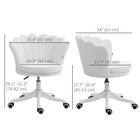 HOMCOM - Chaise de bureau en polaire sherpa à dossier moyen avec roulettes pivotantes - blanc-Vérin à gaz haut de gamme et roulettes : réglage de la hauteur et déplacements en douceur