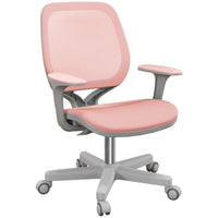 Vinsetto Small Mesh Office Chair with Castors - Pink-High-density foam padding for support and comfort. Suitable for all-day use