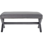 Modway Rivet Performance Velvet Bench - Grey-Dense Foam Padding