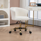 Vinsetto Fluffy Armless Office Chair with Adjustable Height - Gold-Adjustable seat height to fit your sitting style