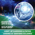 Bell + Howell Solar Powered Swivel Disk Outdoor Path Lights with 8 LED Bulbs - 4 Pack-9