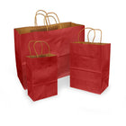Eddie's - Sac à provisions en papier kraft 100 % recyclé - 16" x 6" x 12" - Rouge écarlate - Paquet de 100-100% recyclé avec au moins 95% de fibres post-consommation.