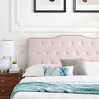 Modway Amber Full Platform Bed with Black Wood Legs - Pink-Wood Slat Support System