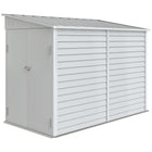 Outsunny 4.6' x 9' Steel Outdoor Storage Shed - White-Works as a garden tool shed, a bike shed, a generator shed, or a spot for the lawn mower
