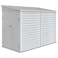 Outsunny - Abri de rangement extérieur en acier 4,6 pi x 9 pi - blanc-Sert d'abri pour outils de jardin, d'abri à vélos, d'abri pour générateur ou d'emplacement pour la tondeuse à gazon  
