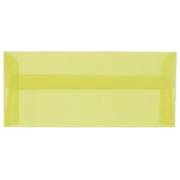 JAM Paper #10 Business Envelopes, 4 1/8 x 9.5, Yellow Translucent Vellum, 100 Pack (PACV356g)-Primary yellow