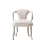 Manhattan Comfort Palmer 22.8" Mid-Century Modern Tweed Upholstered Dining Armchair - Ivory-Mid-Century Modern Dining Room Chair for Dining and Living Room Use
