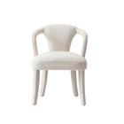 Manhattan Comfort - Fauteuil de salle à manger Palmer 58 cm style mid-century modern en tweed ivoire avec accoudoirs-Chaise de salle à manger Mid-Century Modern pour utilisation dans la salle à manger et le salon
