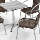 Flash Furniture 23.5'' Square Aluminum Indoor-Outdoor Table, 4 Rattan Chairs (TLH24SQ020CHR4)-7