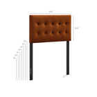 Modway Emily Stain-Resistant Performance Velvet Twin Size Headboard - Rust-Button Tufting