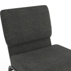 Chaise d'église de la série HERCULES de 21 po de largeur en tissu gris foncé avec étagère à livres - Cadre veine d'argent-Étagère à livres en acier avec porte-gobelet de communion