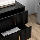 HOMCOM - Table de chevet avec pieds en métal pour chambre - noir-Couleur : Noir