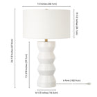 Hudson&Canal - Lampe de table Carlin en céramique de 68 cm de haut avec abat-jour en tissu, - Blanc mat/blanc-Comprend un cordon de 6 pieds avec interrupteur à prise rotative