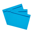 JAM Paper - Enveloppes lisses Brite Hue en papier recyclé de format invitation, 9 x 12 po, bleu, 100 par paquet-Ouverture : livret